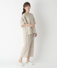  LAURA ASHLEY/【一部店舗限定/楊柳生地/上下セット/着回し】エルシング ストライプ柄 リラックスウェア/506001960