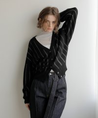 MIELI INVARIANT/Sheer Stripe Cardigan/506002052