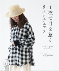 sanpo kuschel/サンポクシェル sanpo kuschel 【1枚で目を惹くリネンチェックトップス】/506002056