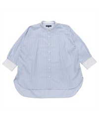 TOKYO SHIRTS/【ECOVERO(TM)】 BIGシルエット スタンド衿 七分袖 カジュアルシャツ/506002420