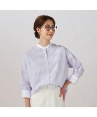 TOKYO SHIRTS/【ECOVERO(TM)】 BIGシルエット スタンド衿 七分袖 カジュアルシャツ/506002422