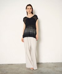 GRACE CONTINENTAL/ラメメッシュニットトップ/506003116