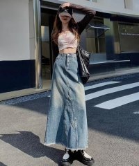 MAISON BREEZE/【SETUP7】スカート ロング丈 デニム デニムスカート ロングスカート Aライン ハイライズ カジュアル バックスリット SCCH483/505982726