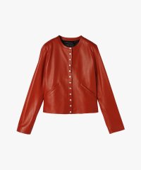 agnes b. FEMME/CU32 VESTE レザーカーディガンプレッション/505987678