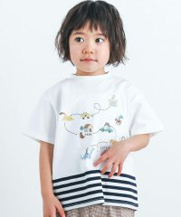 SLAP SLIP/アニマル恐竜はたらくくるまプリントボーダー柄切り替え半袖Tシャツ(80~130c/505997093