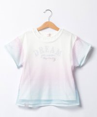 mezzo piano/グラデーションメッシュ　レイヤードTシャツ/505999311