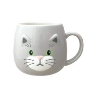 cinemacollection/マグカップ ねこのかおマグ GY デコレ 猫グッズ かわいい グッズ /506002161