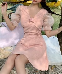 TeddyShop/テディショップ Teddyshop レディース水着 シアーパフスリーブローズモチーフワンピ風オールインワンスイムウェア【返品不可商品】/506002353