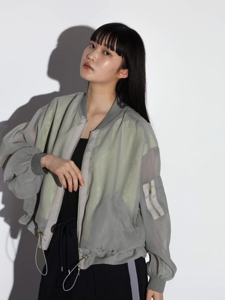新品✨YAMADAYA RADIATE シフォンミリタリーブルゾン黒