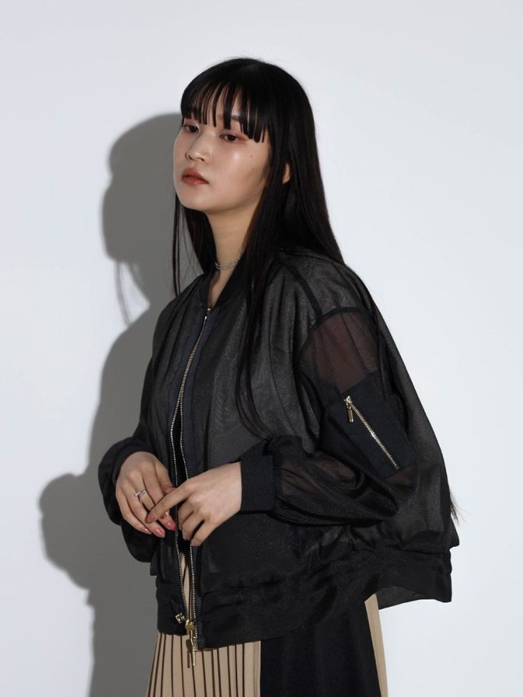 新品✨YAMADAYA RADIATE シフォンミリタリーブルゾン　黒 新品✨YAMADAYA RADIATE シフォンミリタリーブルゾン黒