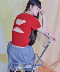 miette/バックツイストリブニットトップス/506003350