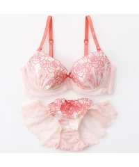 petit marie/パリーゼ Palissee 大花刺繍グラデーションプリント3/4モールドカップブラ＆ショーツ【返品不可商品】/506003389