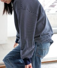 ANME/ANMEロゴ刺繍入り ボーダー 長袖 Tシャツ/506003409