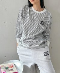 ANME/ANMEロゴ刺繍入り ボーダー 長袖 Tシャツ/506003409