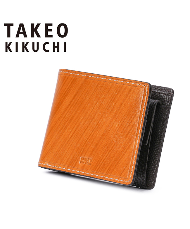 【新品/本物】TAKEO KIKUCHI 二つ折財布/オレンジ　￥15,400- クーポン】タケオキクチ TAKEO KIKUCHI タケオキクチ 財布 二