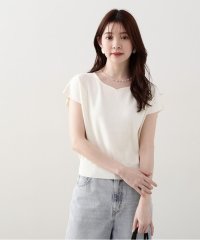 PROPORTION BODY DRESSING/ハートカットフレンチスリーブニット WEB限定カラー：ダスティーブルー/506003250