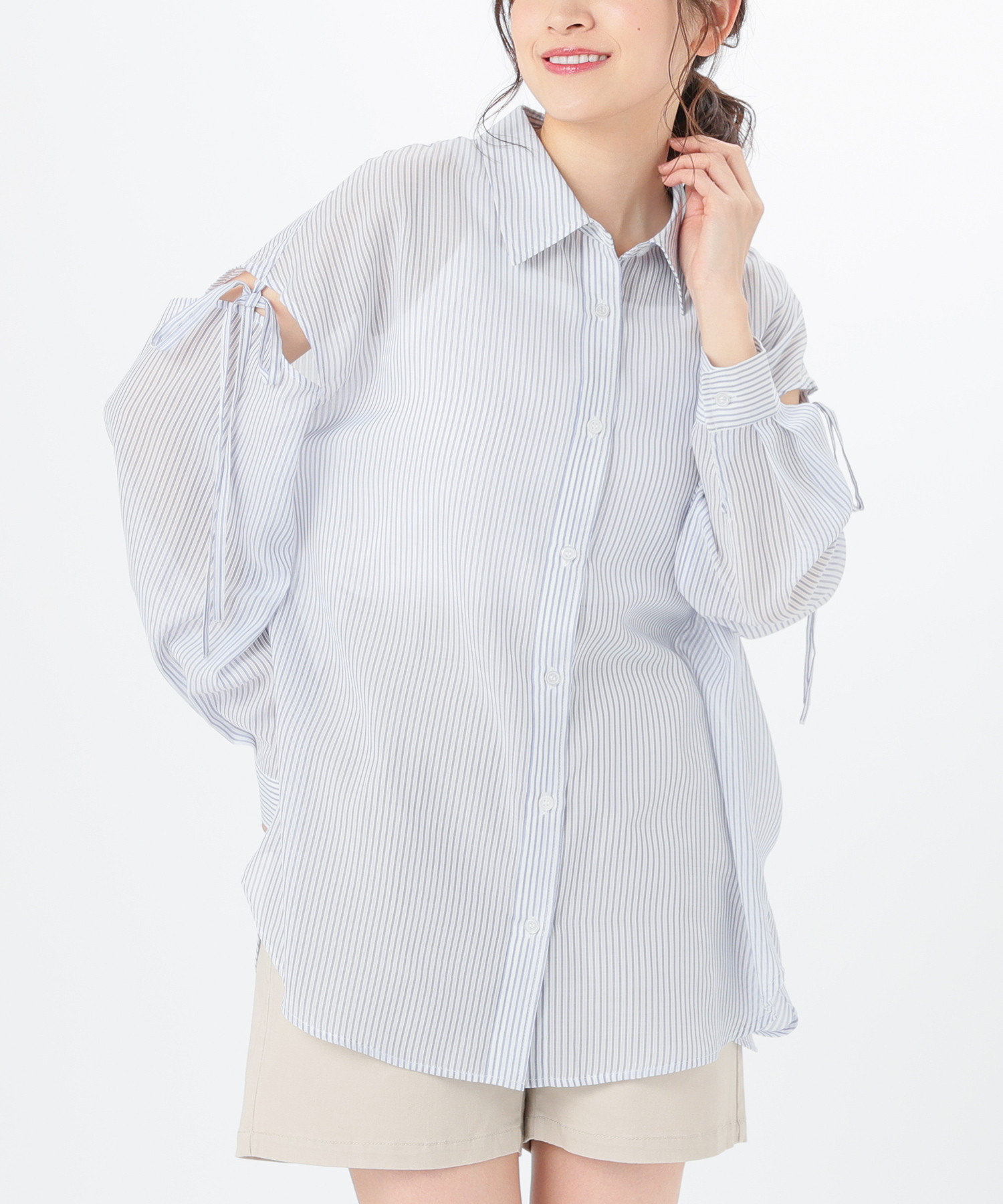 ハニーズ Honeys 肩リボンシャツ トップス シャツ レディース 白