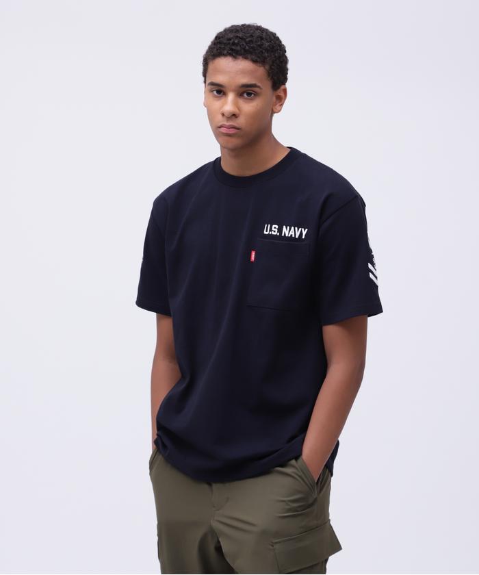 注目■AVIREX■人気 ネイバル ポケット 半袖Tシャツ 6色 国内発 AVIREX アヴィレックス ナバル ポケット Tシャツ 刺繍 半袖