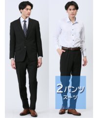 TAKA-Q/タカキュー TAKA－Q ストレッチウォッシャブル レギュラーフィット 2ボタン2パンツスーツ 組織黒 メンズ セットアップ ジャケット ビジネス カジュアル /506005228
