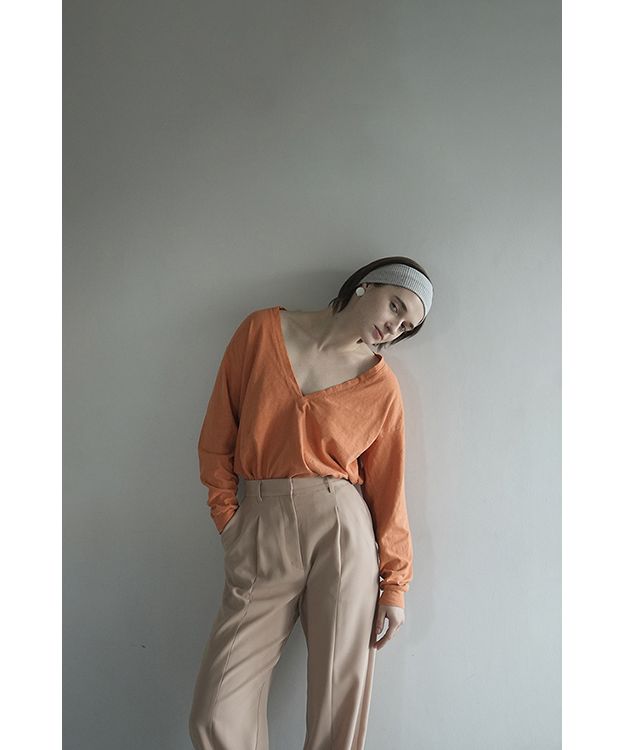 CLANE(クラネ)｜DEEP U NECK TOPS/Tシャツ/WHITE の通販