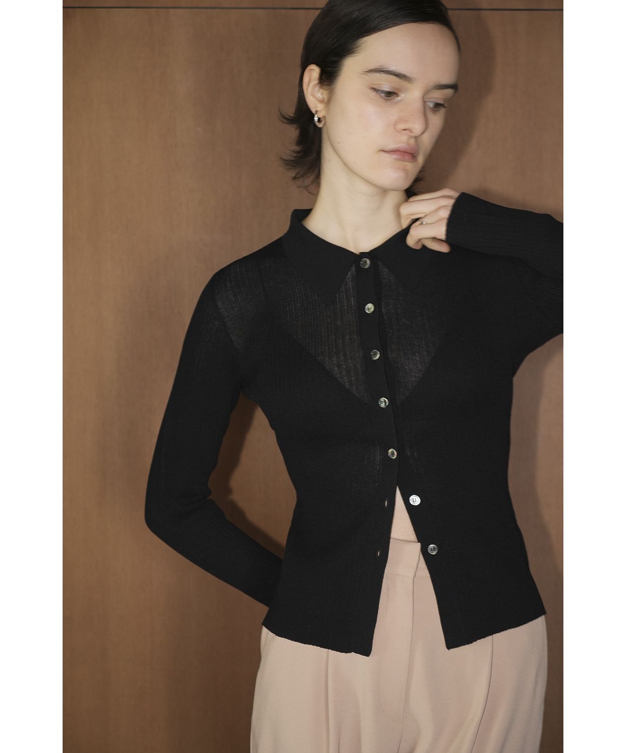 セール】SHEER RIB KNIT SHIRT(506005330) | クラネ(CLANE) - d セール】SHEER RIB KNIT SHIRT(506005330) | クラネ(CLANE) - d