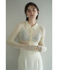 CLANE/SHEER RIB KNIT SHIRT/506005330