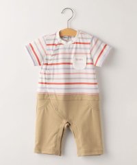 SHIPS KIDS/SHIPS KIDS:70～80cm / オーガニック コットン ボーダー ロンパース/506007040