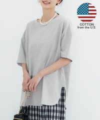 coca/【COTTON from the US】サイドスリット5分丈カットソー（Tシャツ/ビックシルエット）/504045593