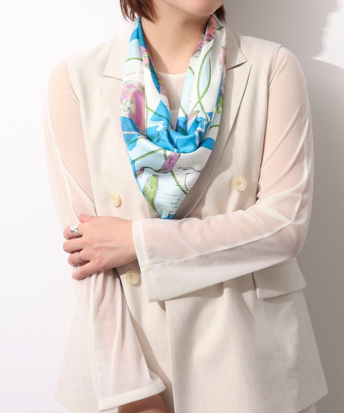 セール 30%OFF】【manipuri/マニプリ】シルクプリントスカーフ65 セール 30%OFF】【manipuri/マニプリ】シルクプリントスカーフ65