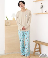 aimerfeel/PEANUTS スヌーピー ランチパーティ ロングTシャツ 上下セット(男女兼用サイズ)/506007145