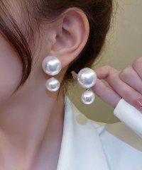 shoppinggo/ショッピングゴー shoppinggo ピアス 2連 パール モチーフピアス フックピアス 大ぶり 揺れる アクセサリー プレゼント 上品/506009107