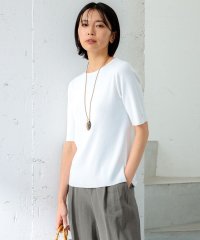 NIJYUSANKU（SMALL SIZE）/【洗える】レーヨンポリエステルストレッチ 5分袖 ニット/506009369