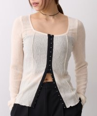 DRESSTERIOR/CODE A｜fronthook sheer rib pullover/506010052