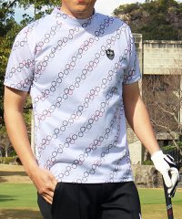 TopIsm/トップイズム TopIsm ゴルフウェア モックネックシャツ メンズ GIORNO SEVEN ジョルノセブン ハイネックTシャツ 半袖 トップス 総柄 ロゴ /504801292