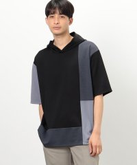 COMME CA ISM MENS/カラーブロック パッチワーク フードＴシャツ/505994738