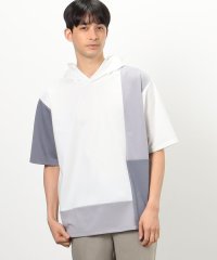 COMME CA ISM MENS/カラーブロック パッチワーク フードＴシャツ/505994738