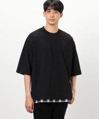 COMME CA ISM MENS/オンブレチェック 布帛コンビＴシャツ/505994739