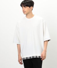 COMME CA ISM MENS/オンブレチェック 布帛コンビＴシャツ/505994739