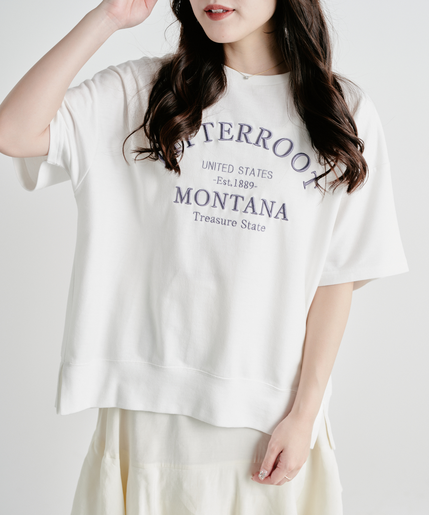ミニ裏毛後レースアップT トップス Tシャツ 春 (506005263