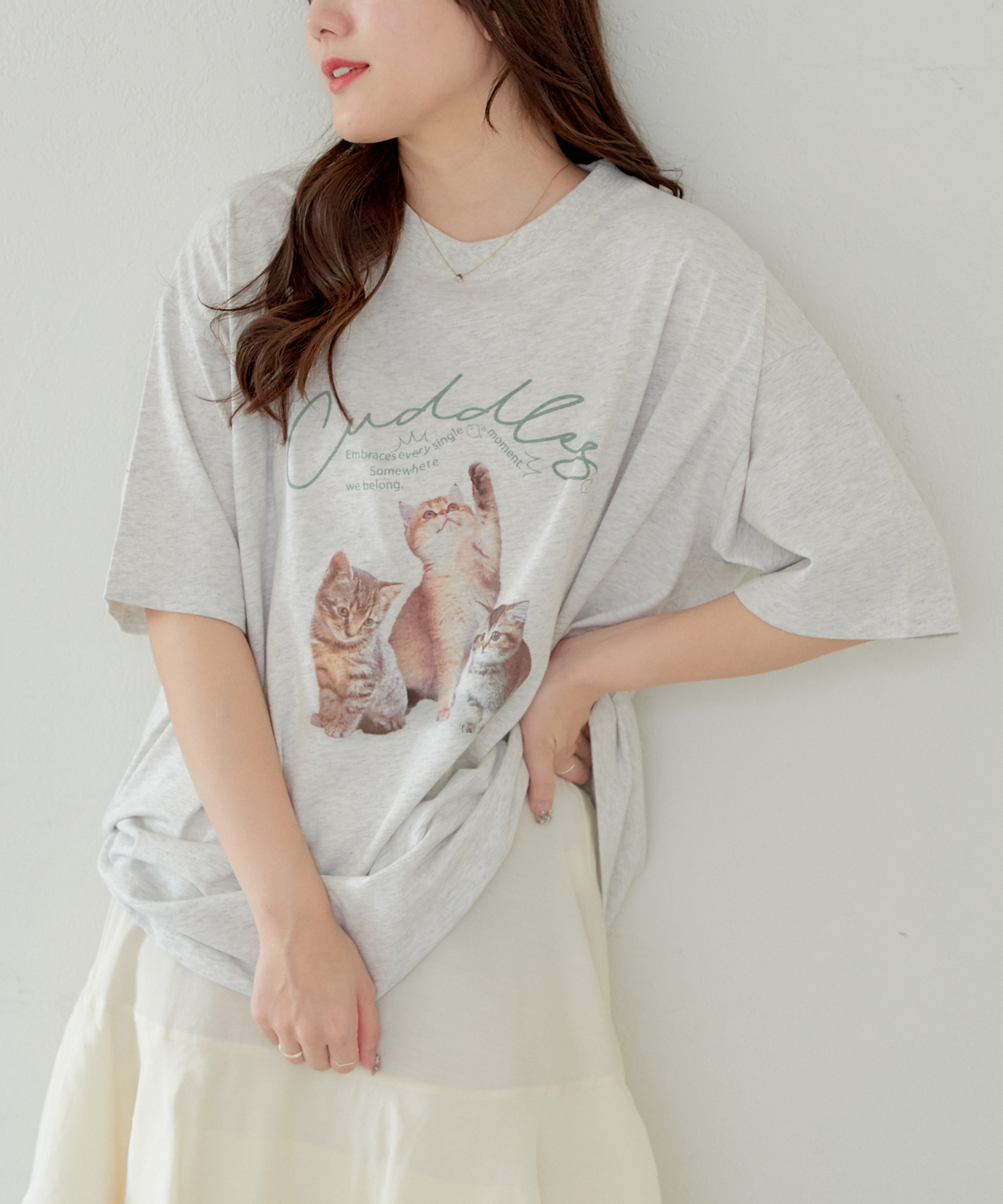 deps S/S PISTE OLIVE オリーブ L デプス Tシャツ 新品 クーポン】3匹の子ネコT トップス Tシャツ 春(506005267