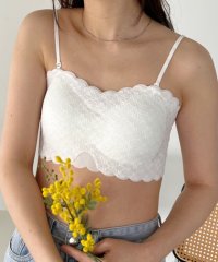 Lace Ladies/レースレディース Lace Ladies カップ付き 2WAY フラワー レース スカラップ チューブトップ/506013706