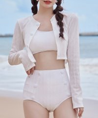 TeddyShop/テディショップ Teddyshop レディース水着 きれいめアンサンブルビキニ+ツイードイメージカーディガン 3点セット【返品不可商品】/506014105