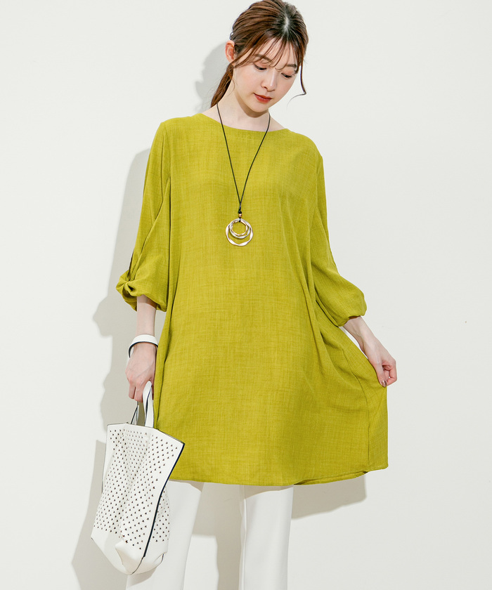 セール 50%OFF】袖リボンチュニックワンピース (506014609