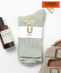 UNIVERSAL OVERALL/ユニバーサルオーバーオール UNIVERSAL OVERALL 靴下 ソックス 刺繍 クルーソックス ロゴ ワイドリブ ワンポイント LUー408/505995118