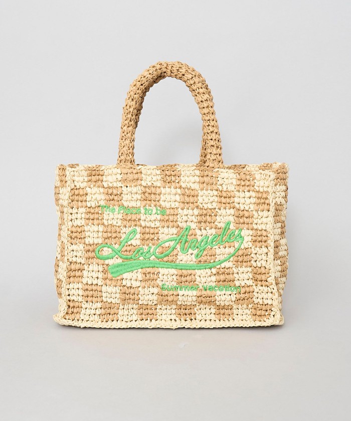 セール64%OFF】レタード刺繍ペーパートートバッグ(506002566