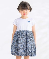 BeBe Petits Pois Vert/花柄カットソー切り替えバルーンワンピース(95~150cm)/506015086