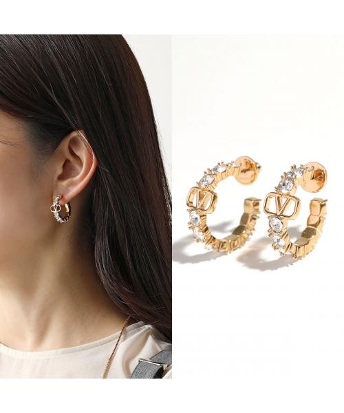 独特の素材 セール】VALENTINO クリスタル Vロゴ J0V41YCW フープピアス アクセサリー