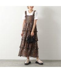 GANNI/GANNI ワンピース Pleated Georgette Flounce Smock Midi Dress/506015446