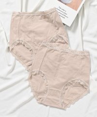 CINEMA CLUB/ハニーズ Honeys お尻とお腹すっぽりショーツ（2枚組） ショーツ レディース パンツ 深め まとめ レース 下着セット 綿 黒 防臭 無地 【返品不可商品/505813770