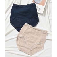 CINEMA CLUB/ハニーズ Honeys お尻とお腹すっぽりショーツ（2枚組） ショーツ レディース パンツ 深め まとめ レース 下着セット 綿 黒 防臭 無地 【返品不可商品/505813770